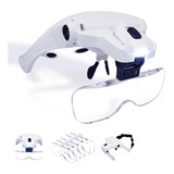 Gafas Lupa Diadema Luz Led + 5 Lentes Aumento + Correa