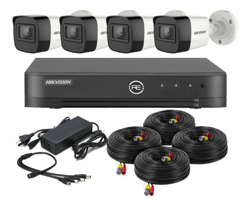 Kit De Seguridad Dvr Hikvision 4 Camaras Exterior 1080p P2p