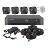 Kit De Seguridad Dvr Hikvision 4 Camaras Exterior 1080p P2p