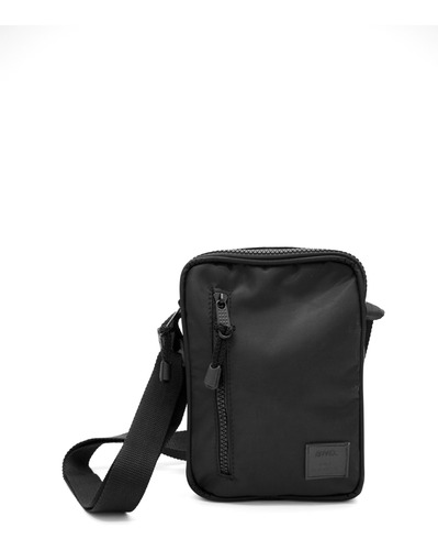 Morral Chico Unisex Negro Liso Aplique Ajustes Cuerdas Bond