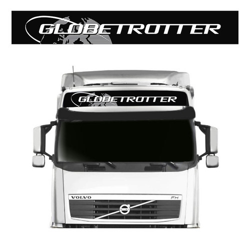 Faixa Globetrotter Volvo Fh Nh Fm Adesivo Teto Preto E Prata
