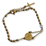 Pulsera Decenario Misterio San Benito Acero Inoxidable