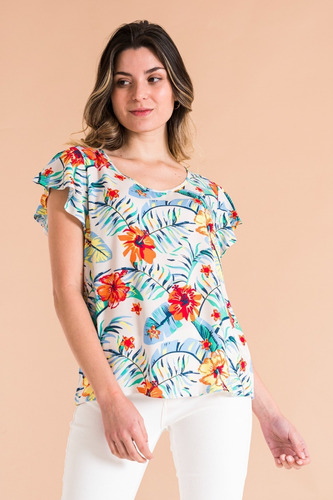 Blusa Estampada Fibrana Lorita