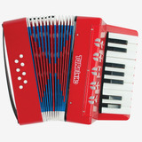 Acordeon Turbinho 104 Rd 8 Baixo 17 Teclas Vermelho