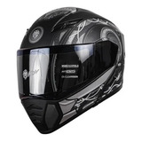 Casco Motociclista Kov Estelar Cyborg Negro Gris Certificado