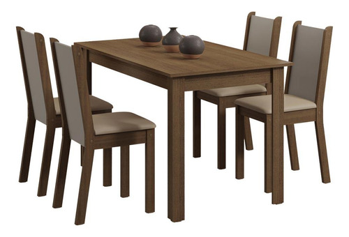 Juego Comedor Mesa Madesa Bea Tapa De Madera 4 Sillas M/c/b