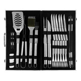 Kit Asador Set Parrilla 29 Piezas Acero Inoxidable Estuche