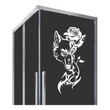 Adesivo Para Vidro Box Branco - Flores Animal Tribal Lobo