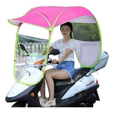 Toldo Cubresol Para Motoneta Rosa Protección Sol Lluvia