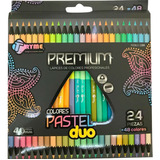 Lapices Colores Tryme Pastel Duo Premium 4.0mm Caja C/24