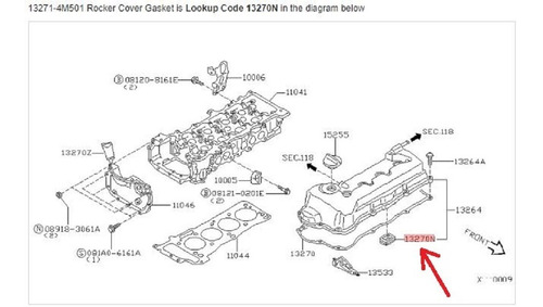 Sello Cuadrante Tapa Valvul Nissan Sentra B13 B14 B15 Almera Foto 9