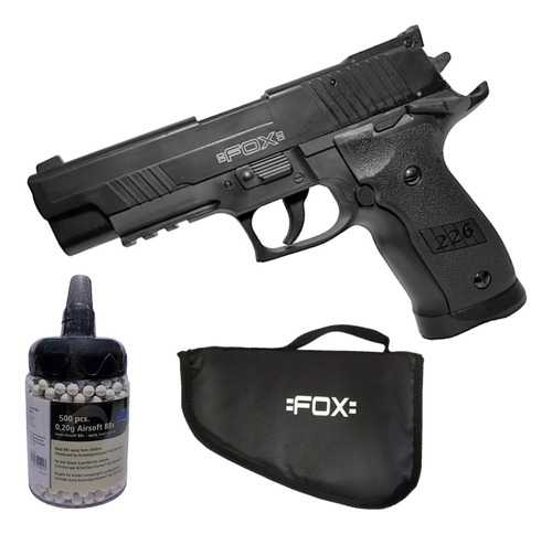 Pistola Fox Replica P226 6mm Resorte 14 Disparos + Funda