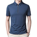 U Playeras De Seda Para Hombre Con Cremallera, Camisas