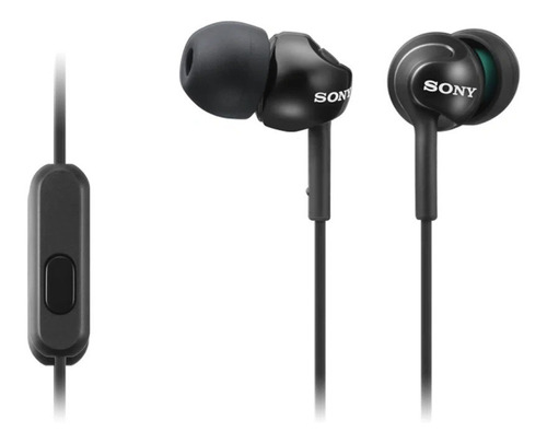 Audífonos Alámbricos Negro Micrófono Mdr-ex110ap/ne Sony
