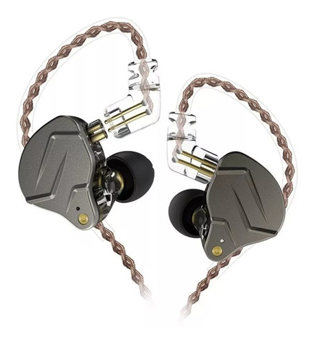 Fone De Ouvido In-ear Kz Acoustics Zsn Pro Standard Cinza Sem Mic