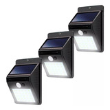 3pz Lampara Led Solar Reflector Exterior Jardin Sensor Luz