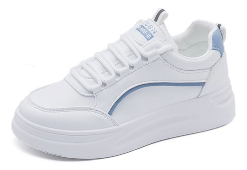 Mujer Suela Gruesa Moda Casual Zapatillas Blanco