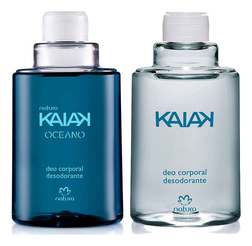Kit 2 Refil Perfume Deo Corporal Masculino Natura Kaiak Clássico Tradicional E K. Oceano 100 Ml