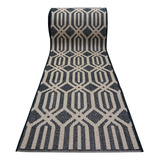 Passadeira Trilho 4m Sisal Geometrico Nature Trancado 66x400 Cor Preto