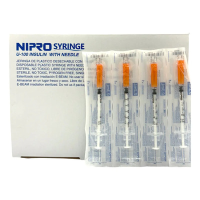 Jeringas para Insulina 0.3ml con Aguja 31G 8mm Nipro 100 Unidades | Envío gratis