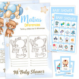 Juegos Baby Shower Niño Personalizado Imprimible Oso Osito
