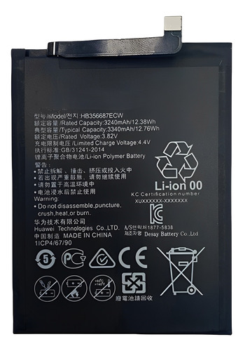 Batería Pila Para Teléfono Huawei Honor 7x / 9i P30 Lite 