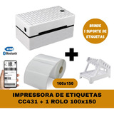 Impressora De Etiqueta Térmica Bluetooth Usb+ 1 Rolo 100x150