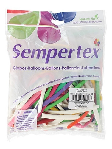 Globo Tubito Figuras Sempertex Colores Surtidos X 50 Un