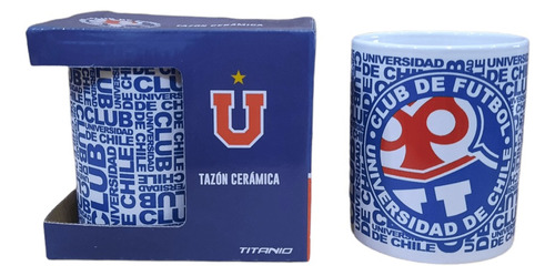Tazon Ceramica De 350 Ml Con Caja  Universidad De  Chile