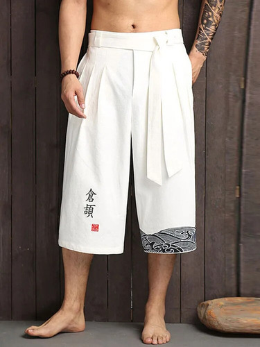 Pantalones Tipo Kimono Para Hombre, Pantalones De Baño Asiát