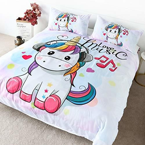 Juego De Cama Unicornio Suave Con Duvet Twin