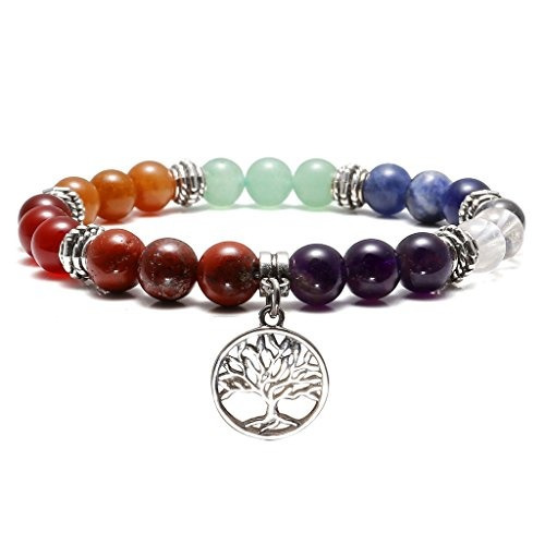 Top Plaza 7 Chakra Reiki Pulsera De Sanación Con Piedras Aut