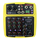 Consola Mixer Con Interfaz Usb Novik Neo Nvk-i06 Amarilla