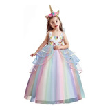 Vestido Unicornio Niña Bebe De Princesas Cumpleaños Disfraz