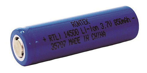 Bateria Recarregável Li-ion Sem Top 14500 3,7v 850mah Rontek