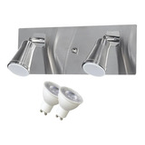 Aplique 2 Luces Platil Barra Techo Pared Con Lamp Dicro Led