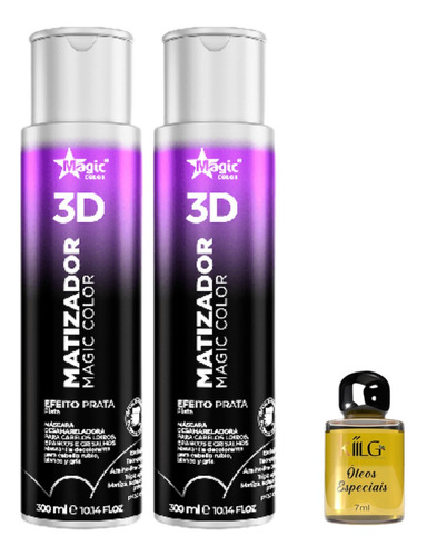 Kit 2 Matizador Magic Color - Tradicional Efeito Prata 500ml