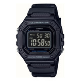 Reloj Casio W 218h 1b Negativo Cronometro Iluminacion Led