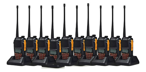 Kit 10 Radio Uv-6 Ht Walk Talk Dual Band Uhf Vhf Fm Baofeng