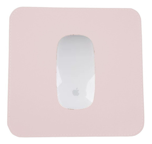 Mouse Pad Pequeno Couro Sintético Rosa Clarinho