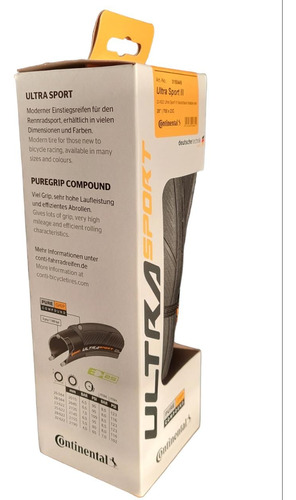 Cubierta Clincher Ruta Continental Ultra Sport Ill 700x23