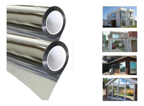 Pelicula Solar Insulfilm 50 Cm X 10m Prata Espelhado