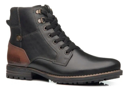 Bota Masculina Pegada Em Couro Coturno Action 