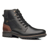 Bota Masculina Pegada Em Couro Coturno Action 