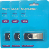 Kit 3 Pendrive 4gb Multilaser - Atacado Revenda Barato!!!