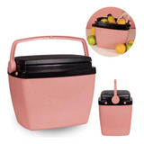 Caixa Termica Rosa / Pêssego Cooler Pequeno 6l Mor / 8 Latas