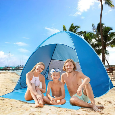 Toldo Sombrilla Playa Sombra Plegable Carpa Inclinación Azul