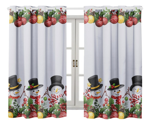 Cortina De Cozinha Natal 2,00x1,50 Janela Decoração Natalina