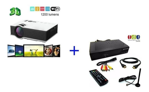 Mini Proyector Led Hd 1080p Hdmi Usb Sd Wifi1200 Lumen + Tdt