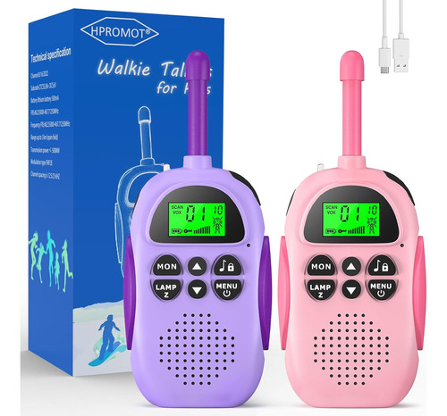 Rechargeable Walkie Talkies For Kids: 2 Pack Kids Walkie ...